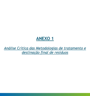 Análise Crítica das Metodologias de tratamento e destinação final de resíduos